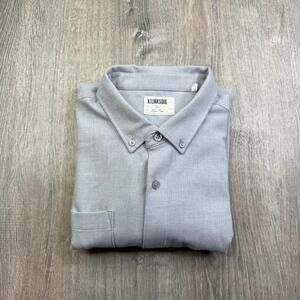 Linksoul Flannel Button Up Shirt Long Sleeve Gray Mens Size XL Front Pocket